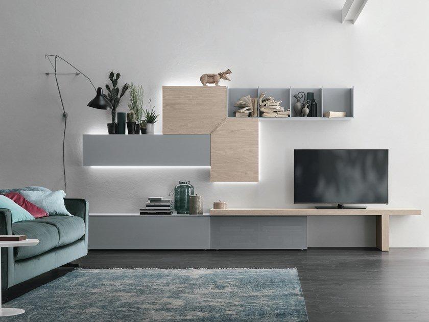 UNIT A110 Sectional storage wall with integrated lighting UNIT A110 Sectional storage wall with integrated lighting