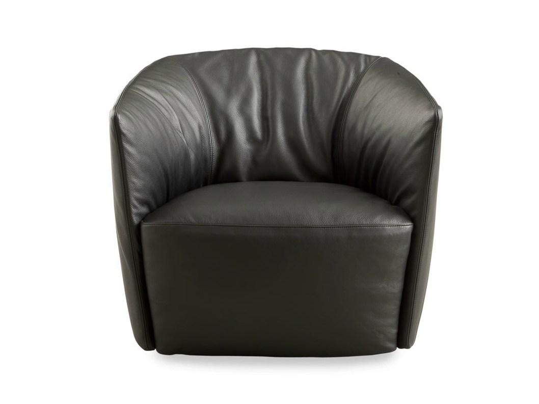 SANTA MONICA Upholstered leather armchair