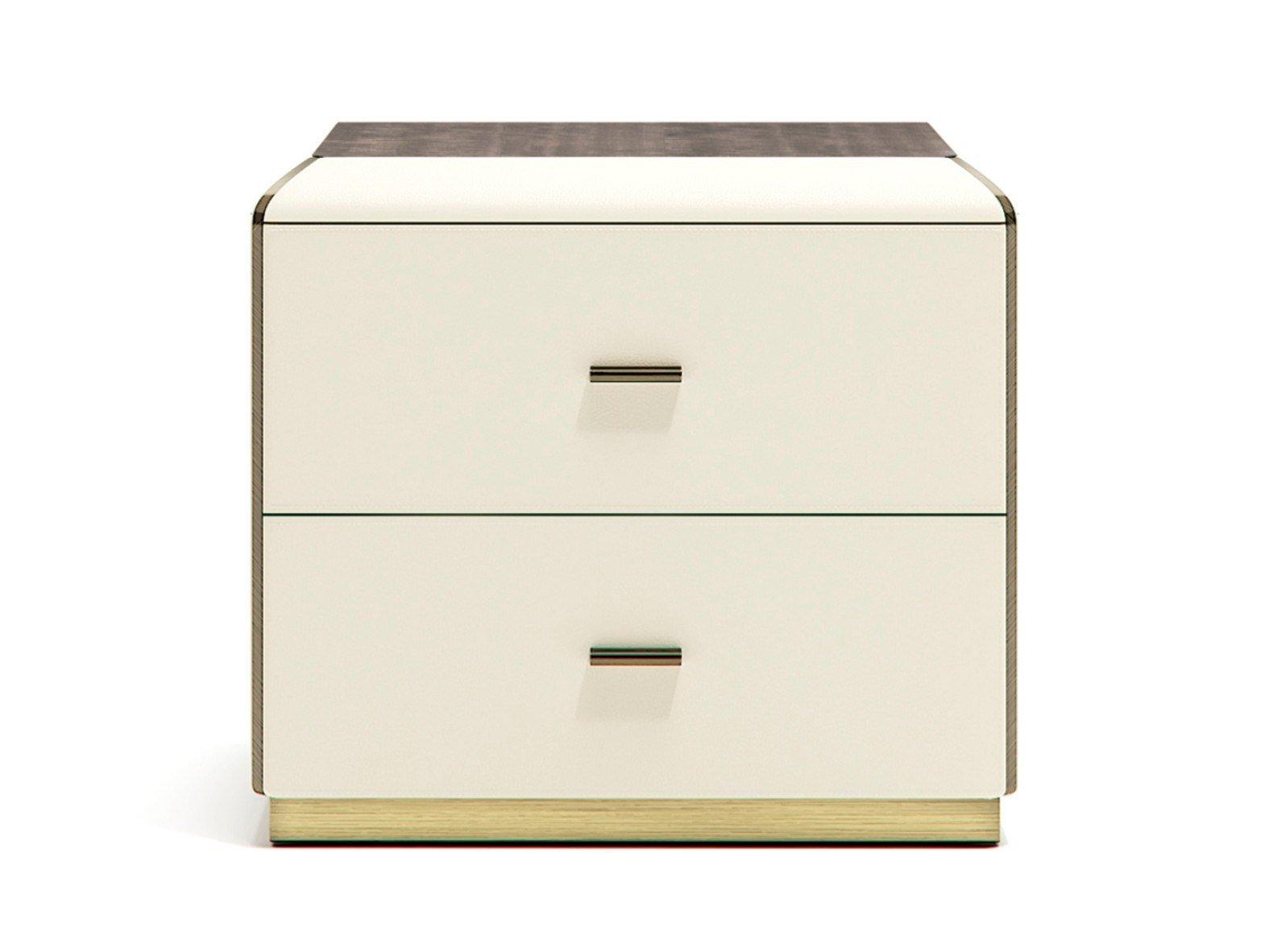 ORION XL Rectangular wooden bedside table with drawers