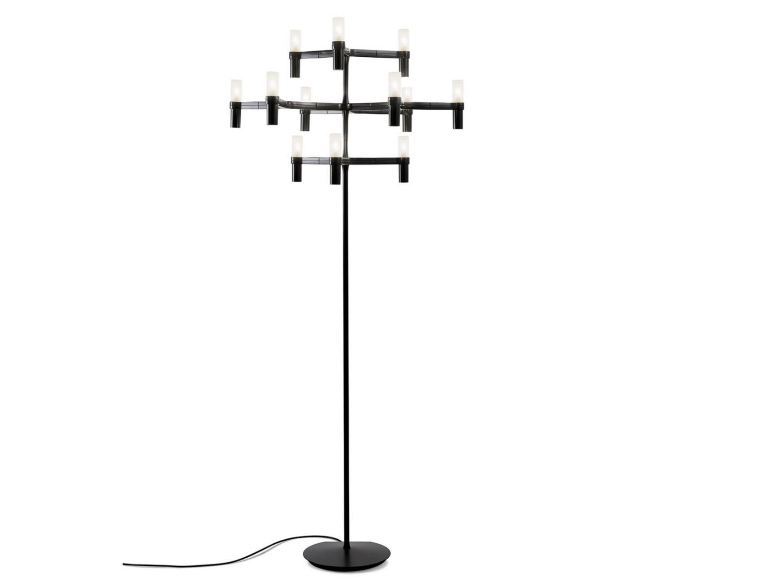 CROWN Direct light glass and aluminium floor lamp