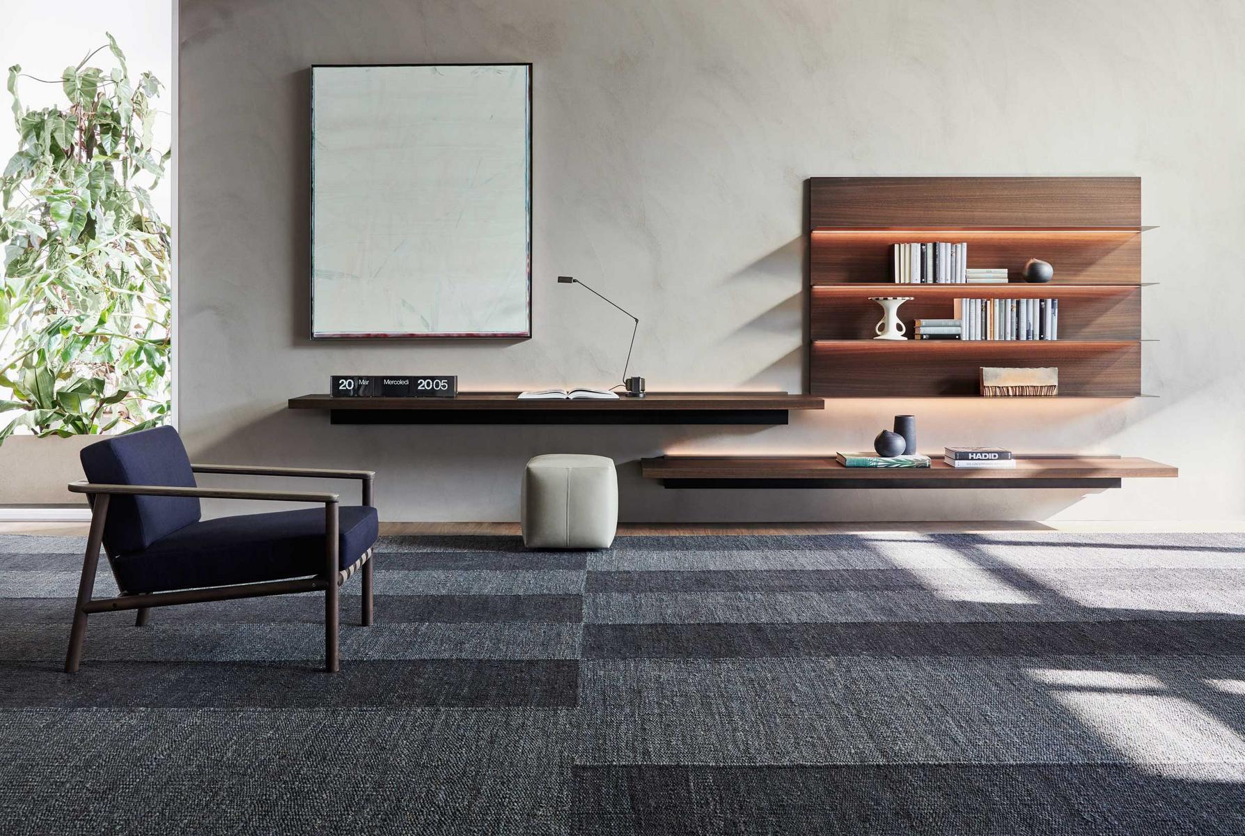 PASS-WORD EVOLUTION Sectional wooden storage wall with integrated lighting PASS-WORD EVOLUTION Sectional wooden storage wall with integrated lighting