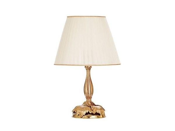 SIBILLA 330/LP French gold finish table lamp with pleated organza shade
