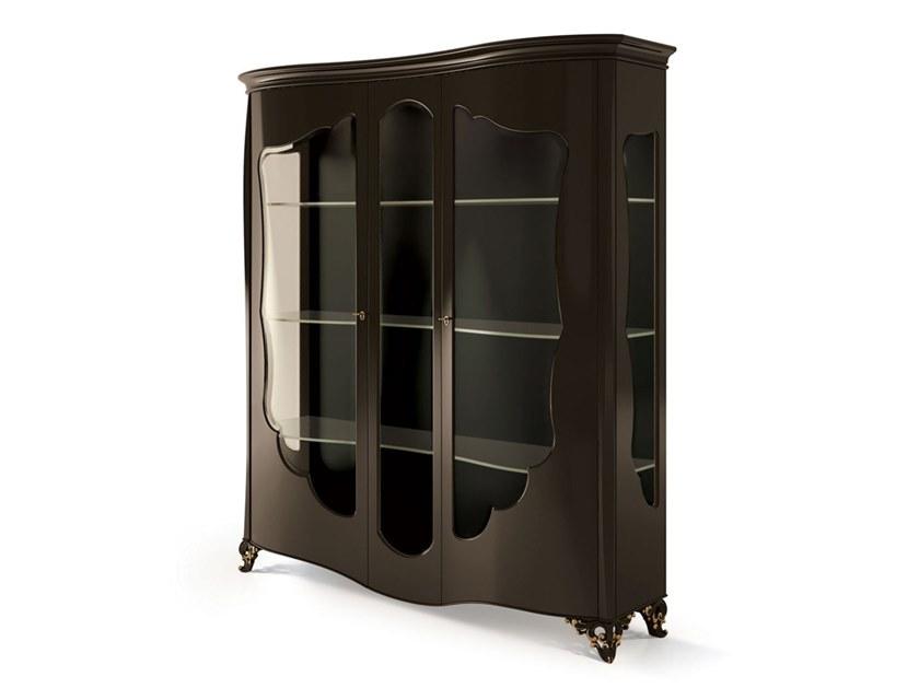 6208 Wood and glass display cabinet