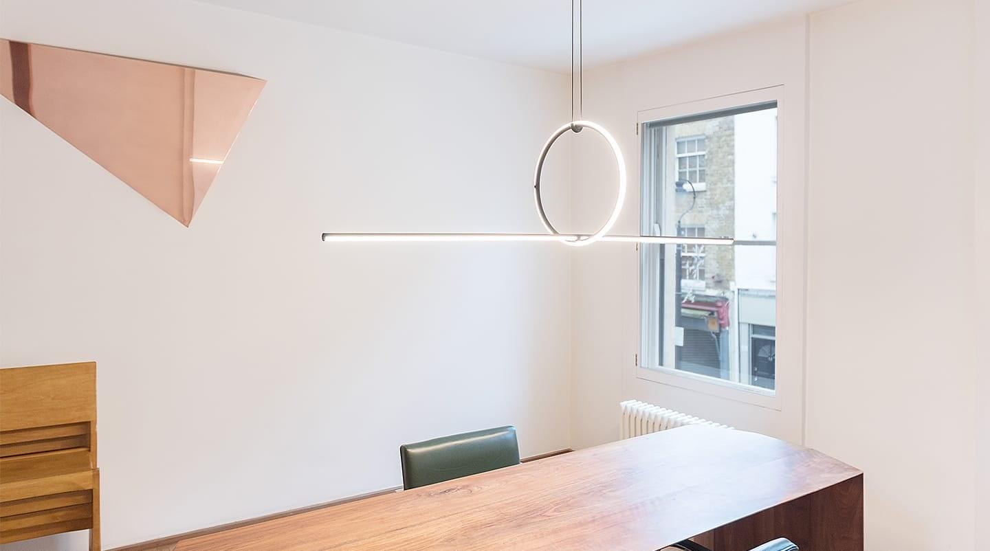 ARRANGEMENTS ROUND LED powder coated aluminium pendant lamp