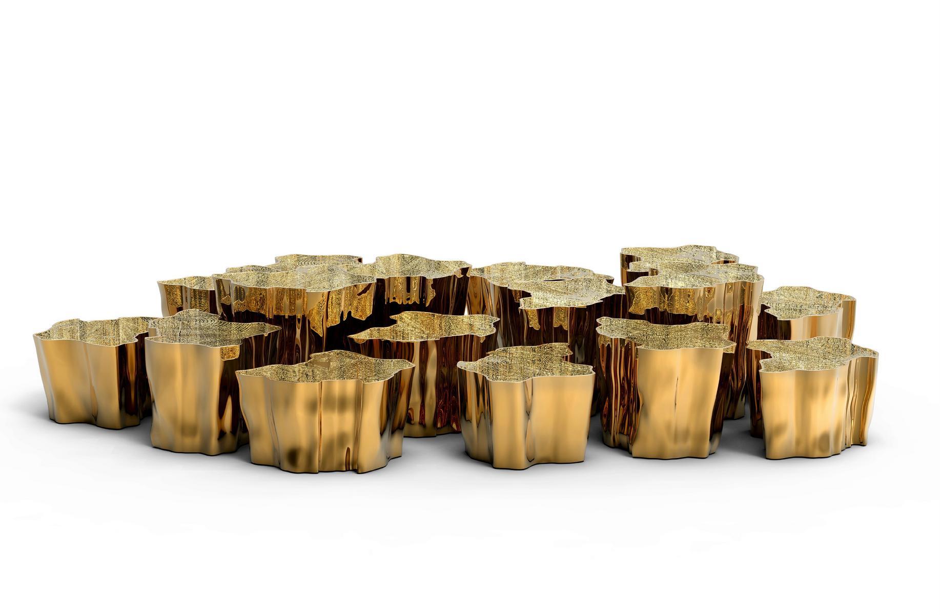 EDEN SERIES Brass coffee table for living room