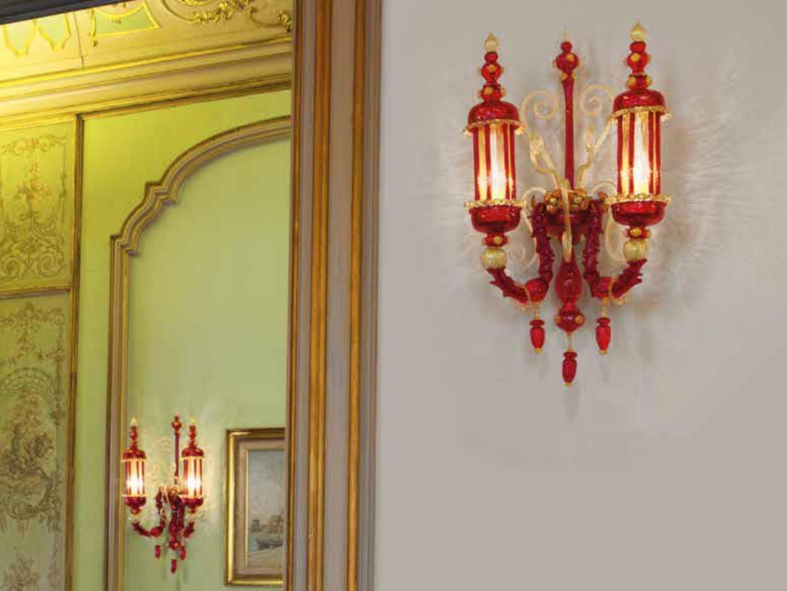 BUCINTORO Glass wall lamp with crystals