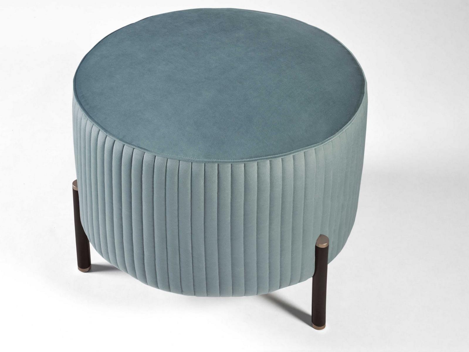 TOULOUSE .60 Upholstered round fabric pouf