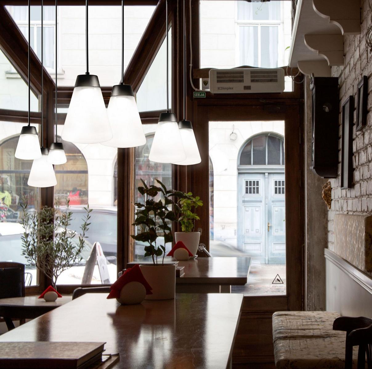 CUP CAKE Glass and aluminium pendant lamp