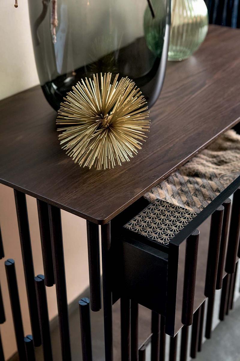 DROPS Wood and glass chest of drawers