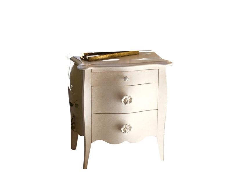 SOGNI D'AMORE Rectangular wooden bedside table with drawers