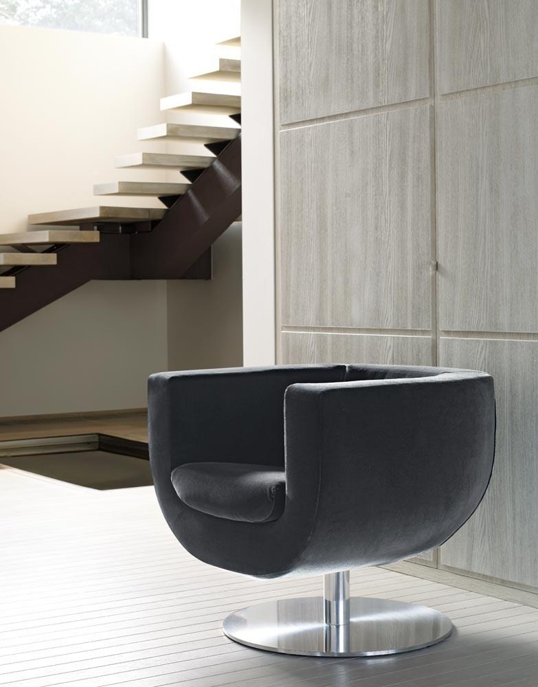TULIP Swivel upholstered armchair