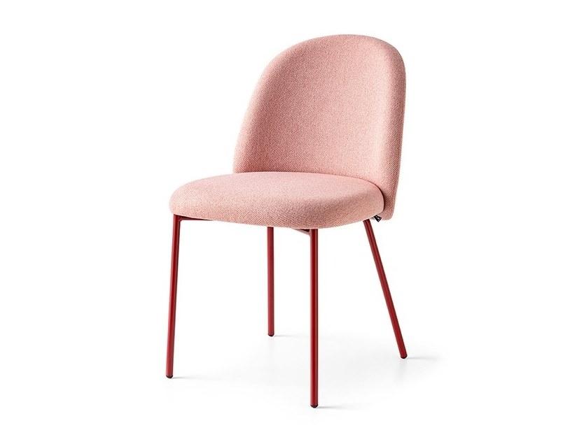 TUKA Upholstered fabric chair with metal legs