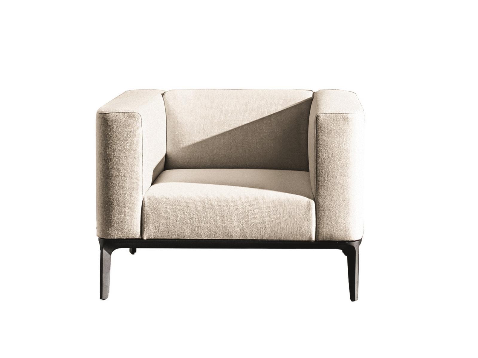SLIM Upholstered fabric armchair with armrests