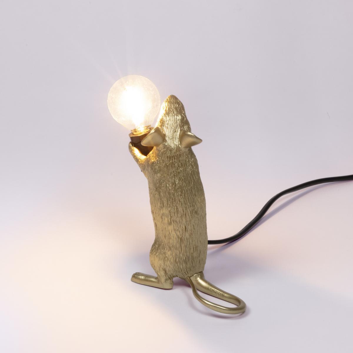 MOUSE LAMP GOLD - STEP LED resin table lamp