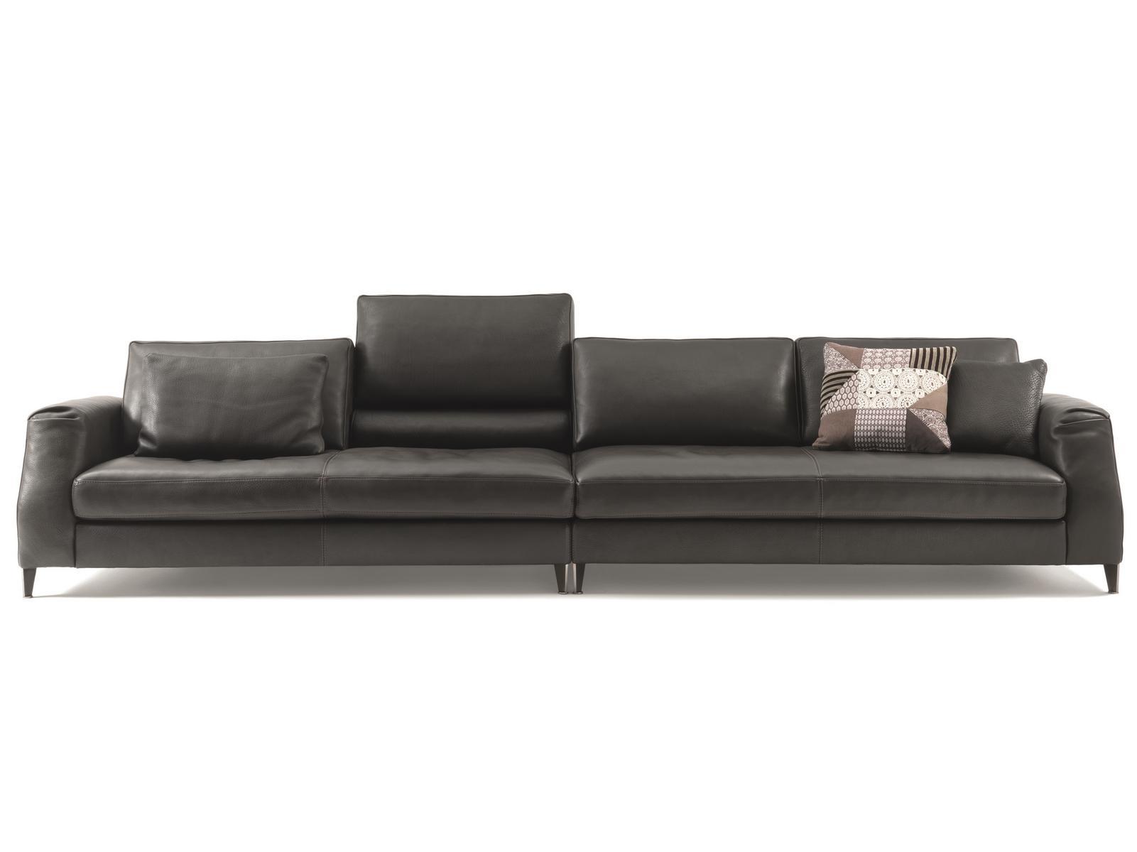 DAVIS CLASS Sectional upholstered leather sofa