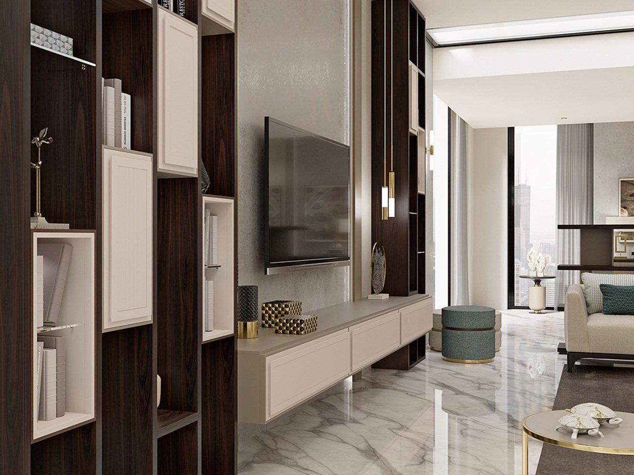 PR.862.1 Custom wooden TV wall system PR.862.1 Custom wooden TV wall system
