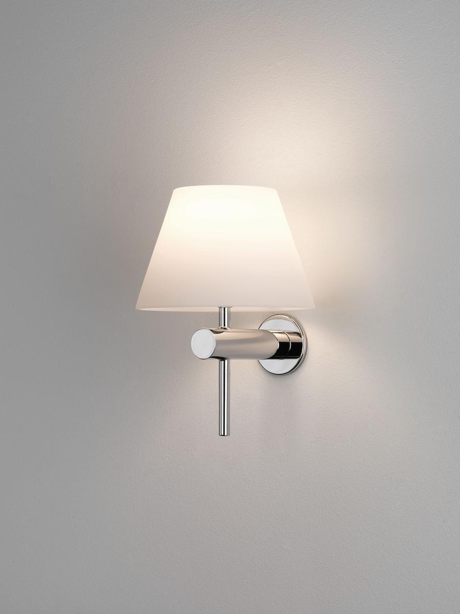 ROMA Glass and steel wall light with dimmer