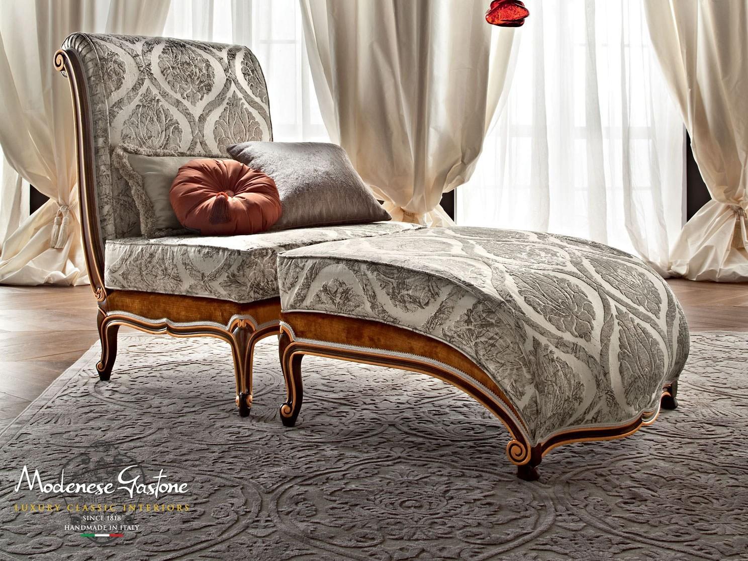 12433 Upholstered fabric Chaise longue