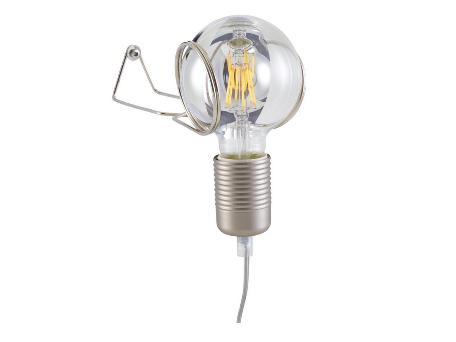 LA PLIC Halogen glass and steel wall lamp