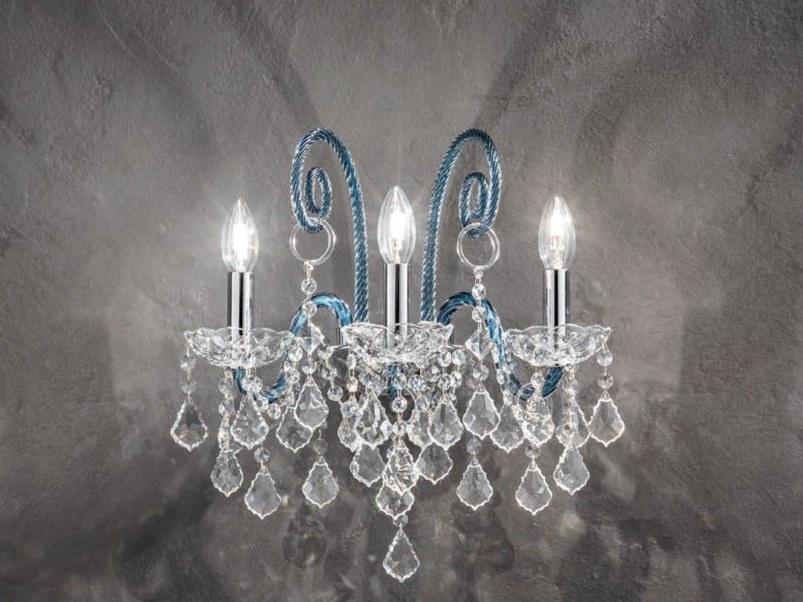 DANDOLO Glass wall lamp with crystals