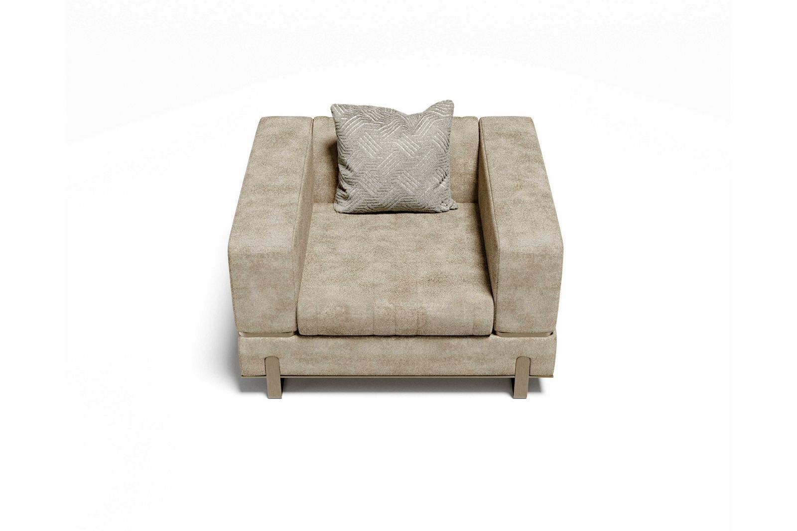 GRAND Fabric armchair with armrests