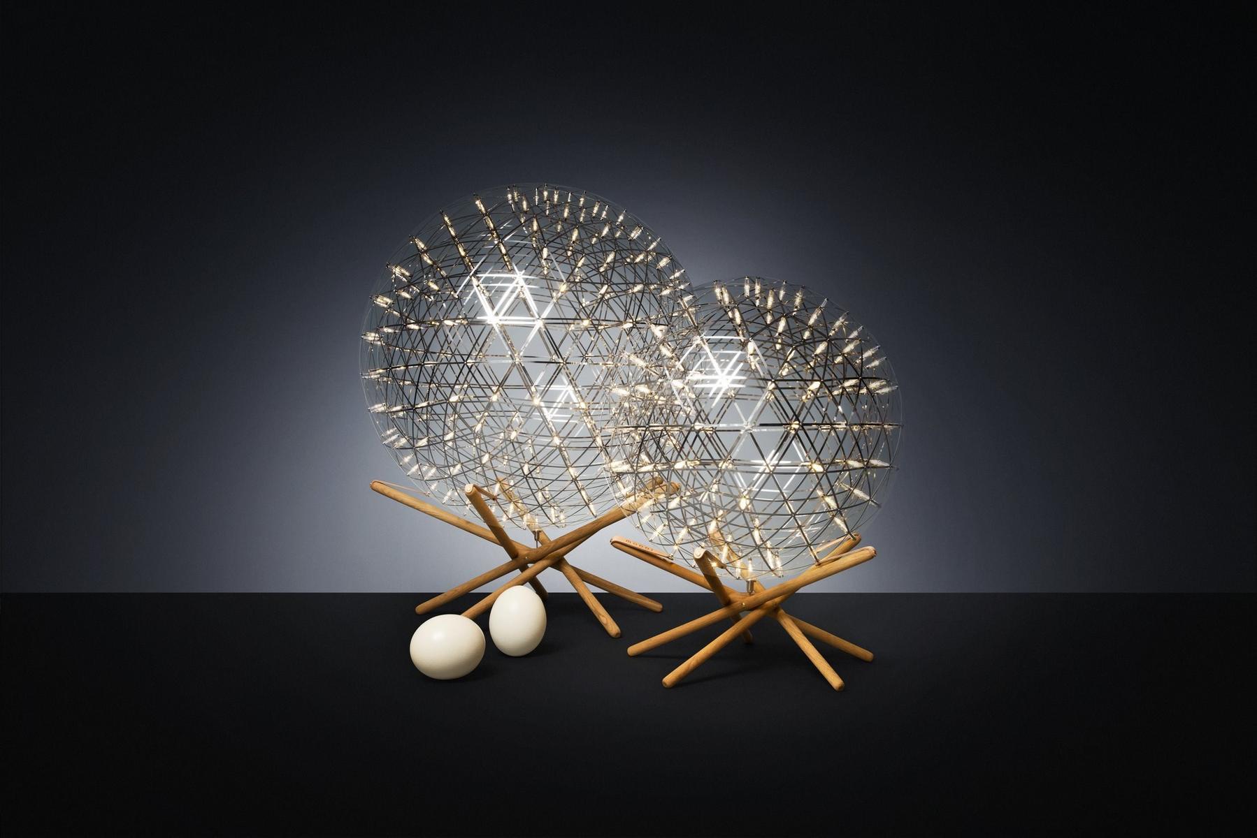 RAIMOND TENSEGRITY FLOOR LAMP LED stainless steel and wood floor lamp