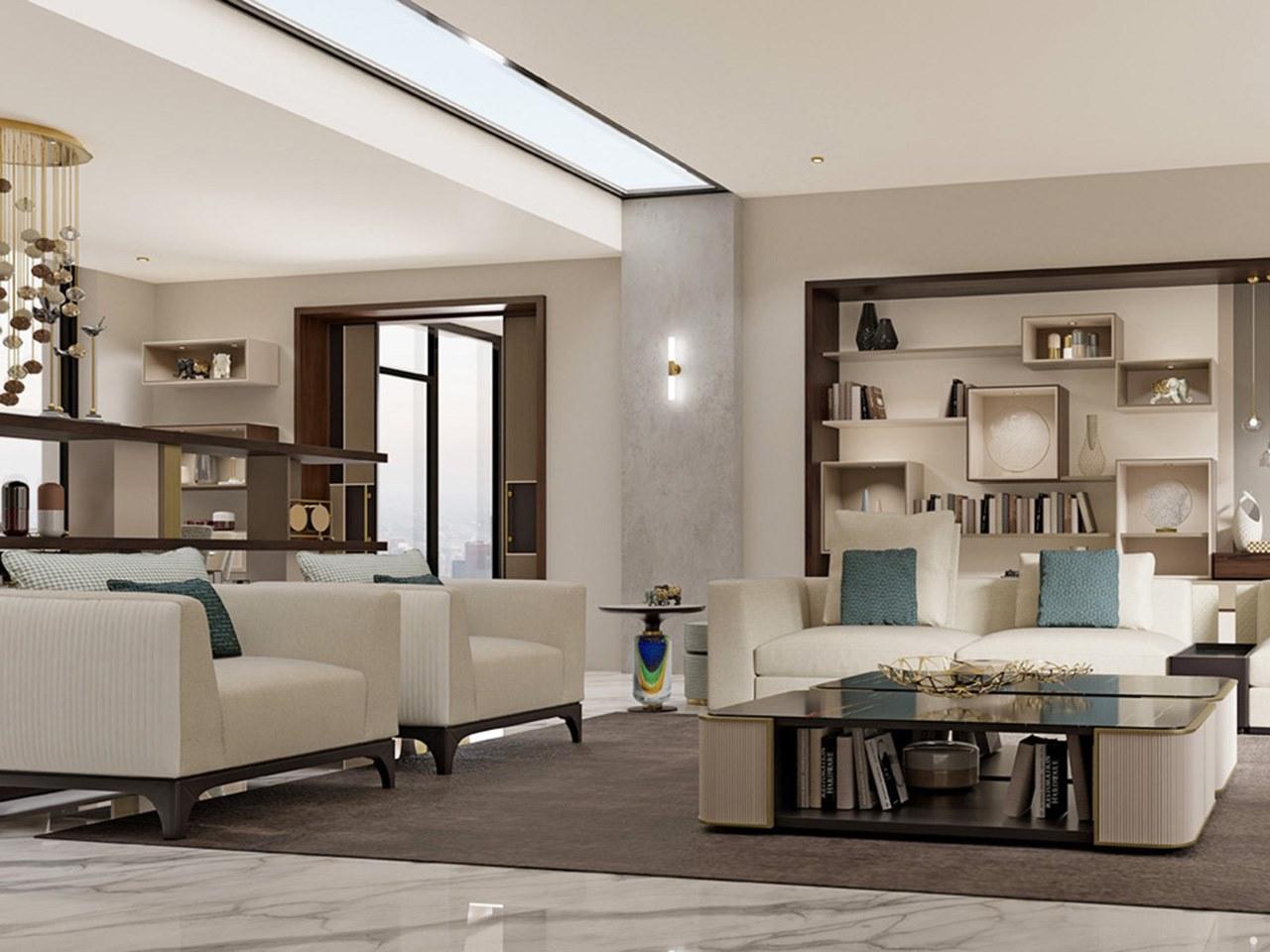 PR.738 Fabric armchair with armrests