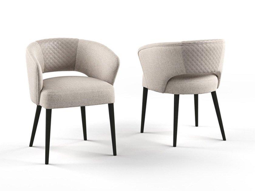 PR.420 Upholstered fabric chair with armrests