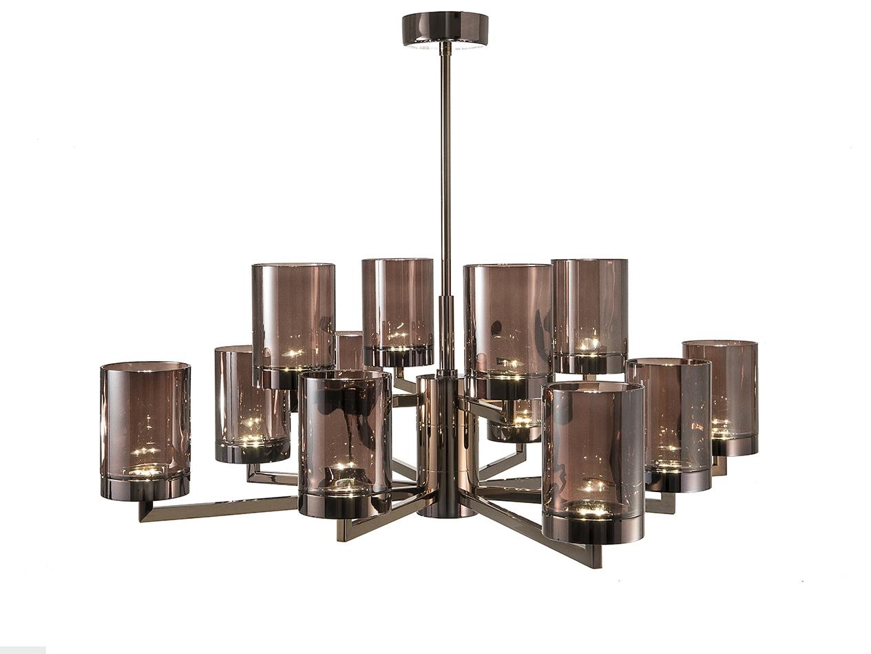 QUARZO 725/8+4-L LED crystal chandelier with metal frame