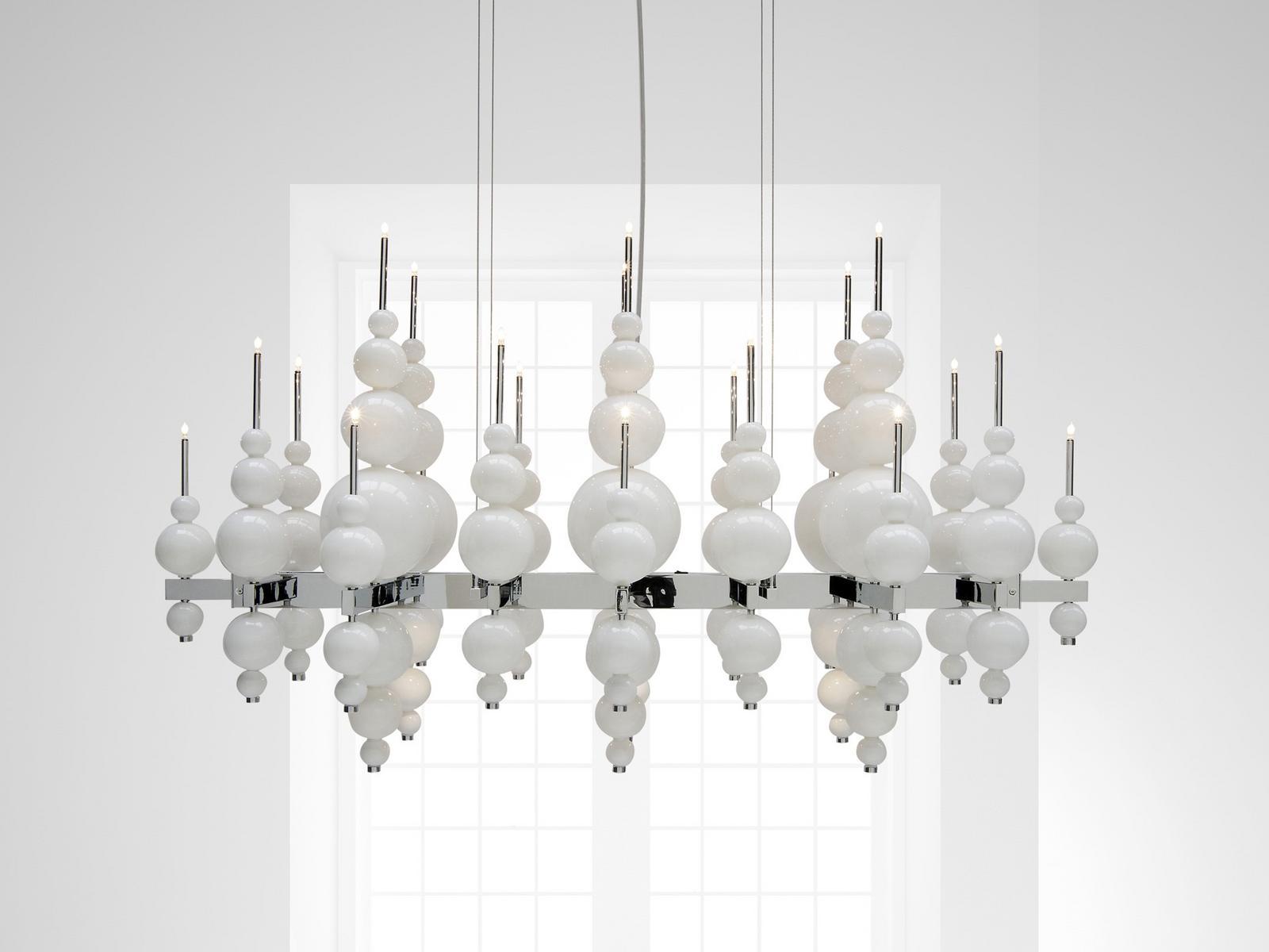 TEARS FROM MOON H22+3 Direct-indirect light glass pendant lamp