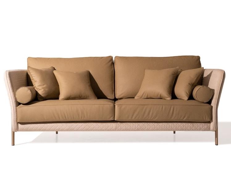 UNIVERSAL 3 seater velvet and leather sofa
