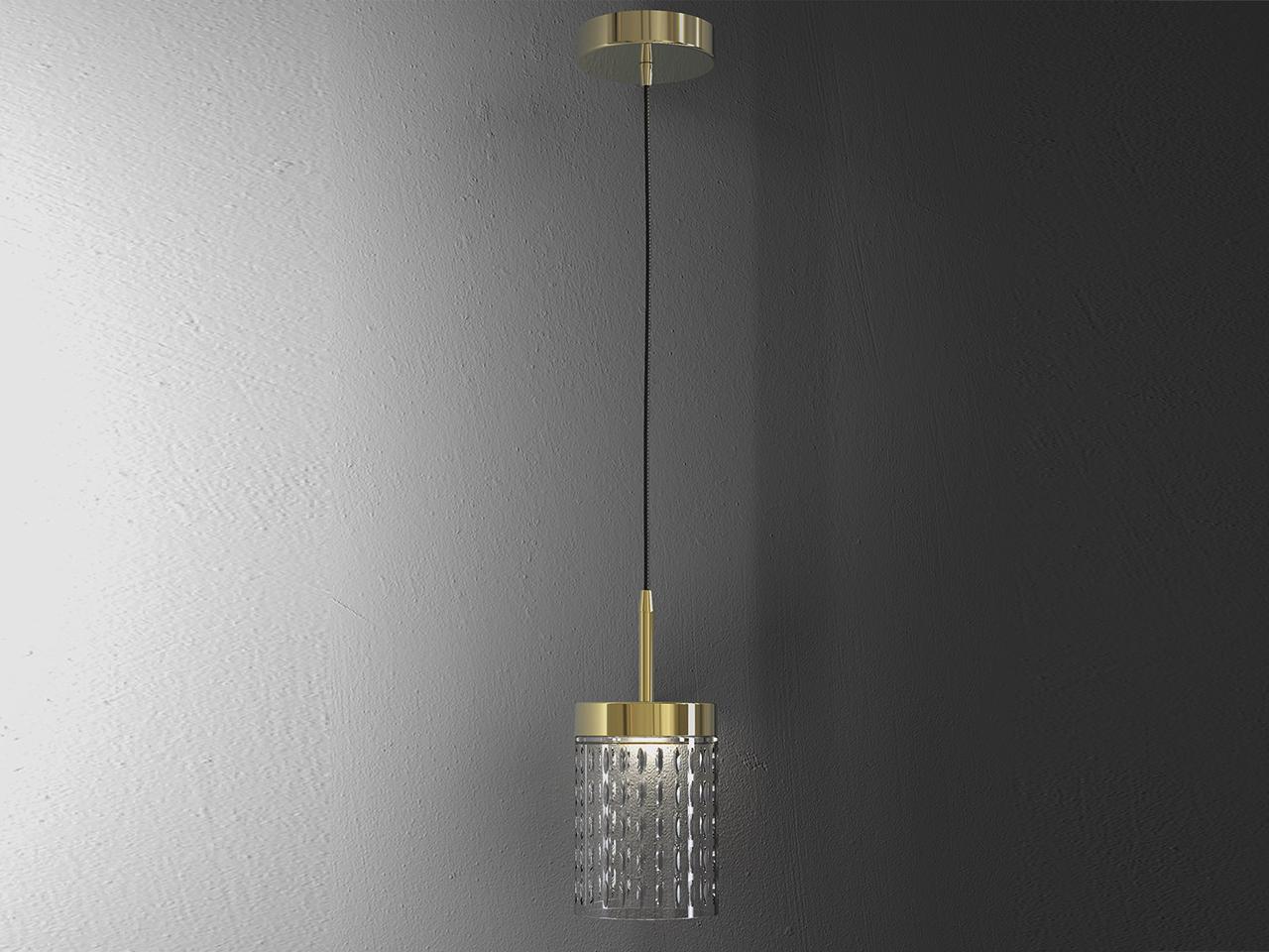 QUARZO 725/S1 LED crystal and metal pendant lamp