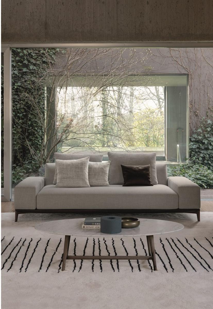 OVERPLAN Sectional fabric sofa with chaise longue