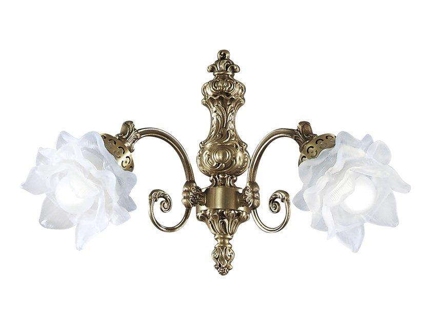 MICHELA 15/A2 Satin brass wall light with glass