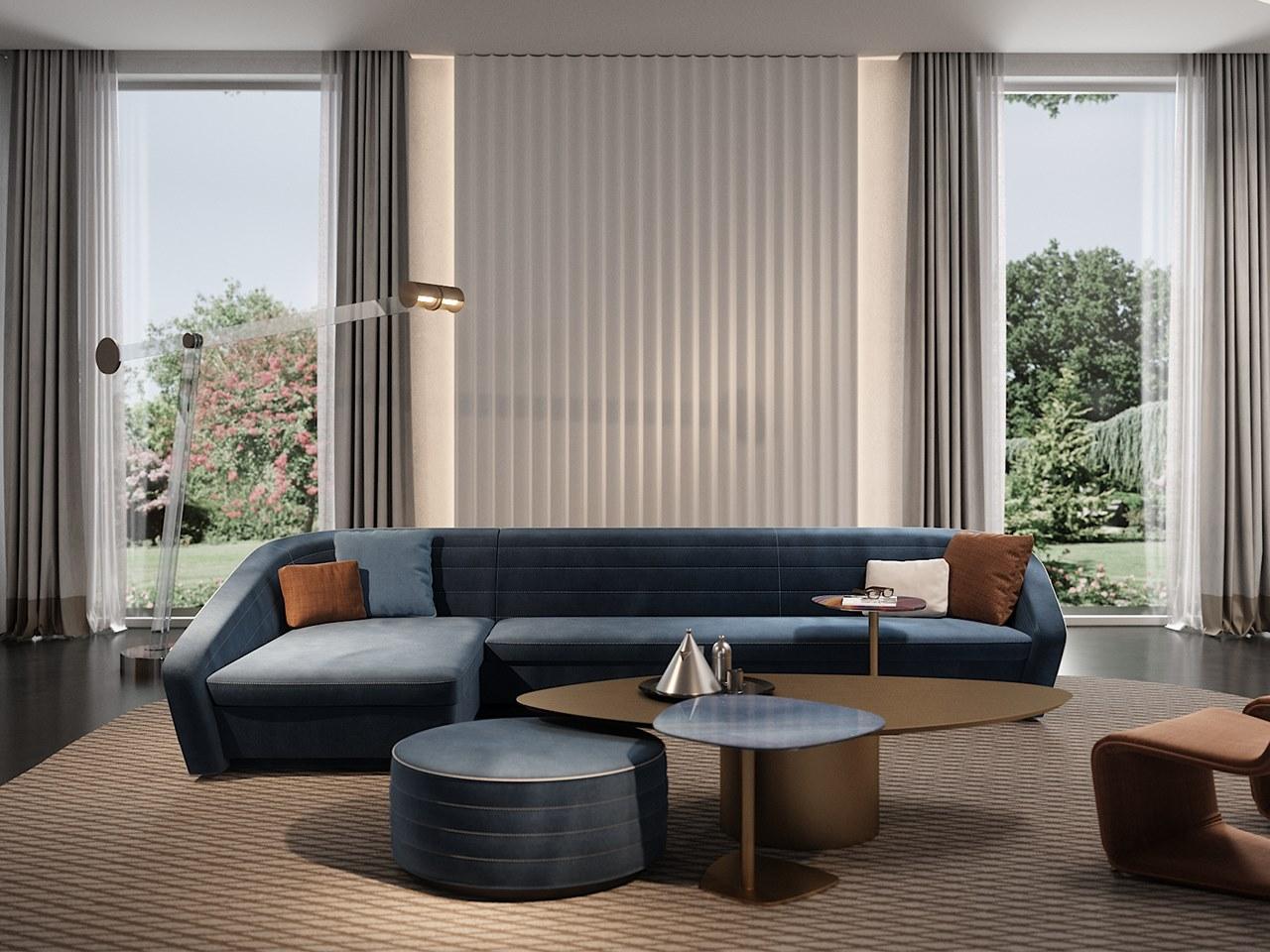 GRANTURISMO Fabric sofa with chaise longue GRANTURISMO Fabric sofa with chaise longue