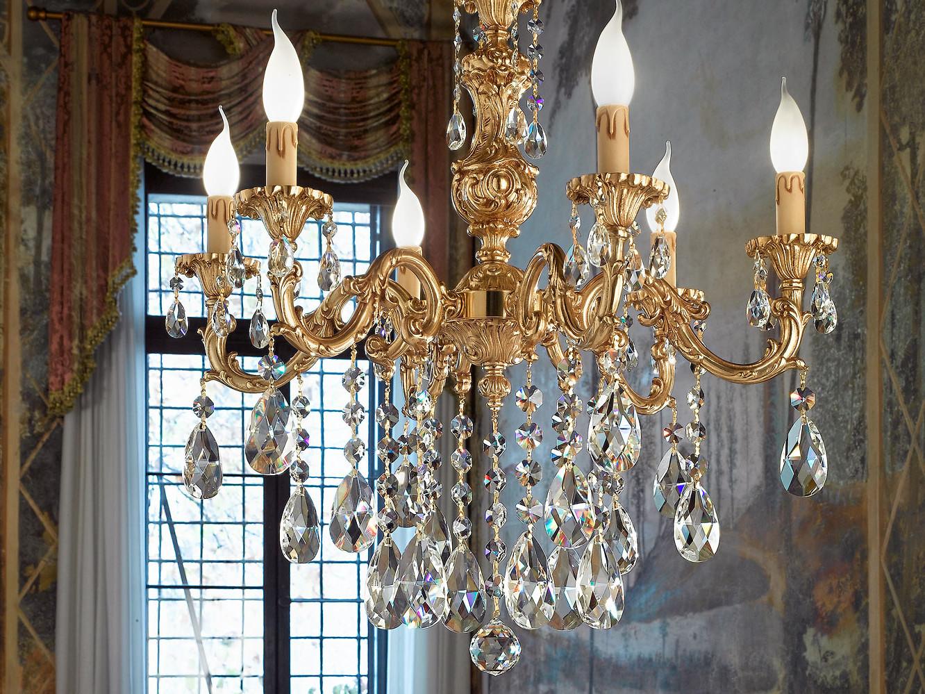 OLDIE 504/6-SH/G French Gold chandelier with Schoeler crystal
