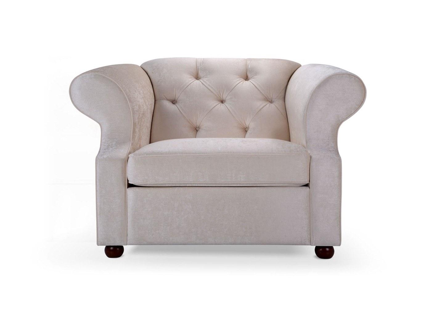 BENJAMIN Upholstered fabric armchair with armrests