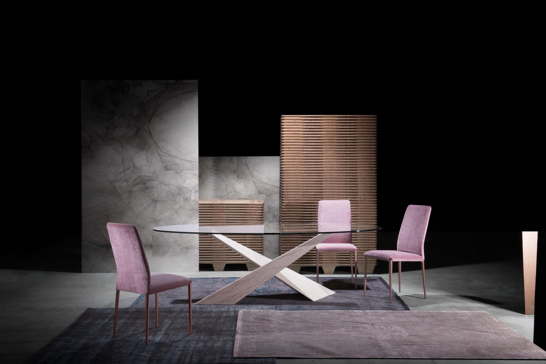 LIVING - STONE AND GLASS Rectangular crystal table