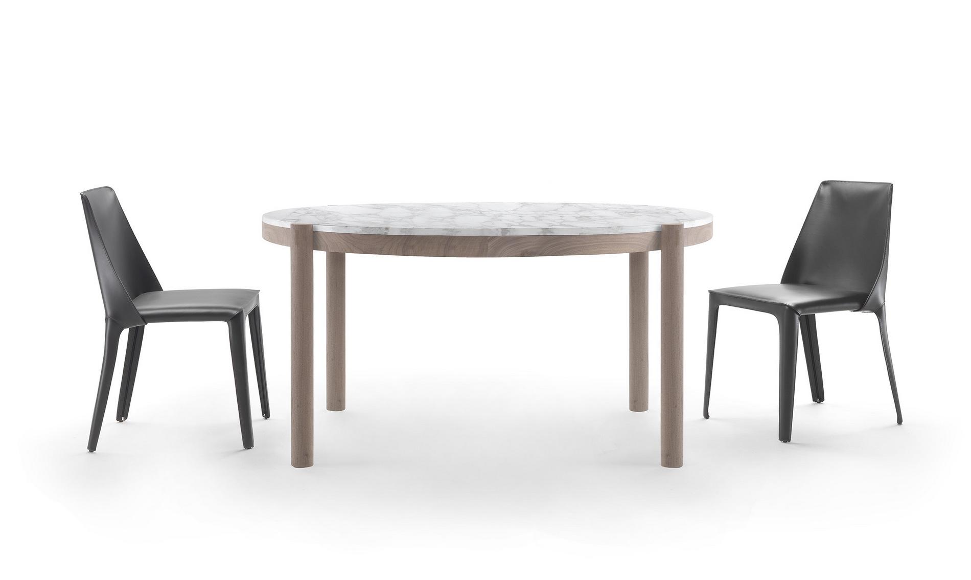 GUSTAV Round marble dining table