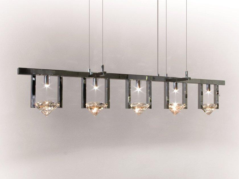 ELEMENTS OF LOVE H5L Direct light metal pendant lamp with crystals