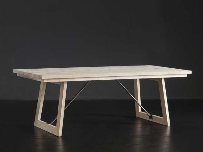 MADRID + FLAT/ TIRANTI Rectangular wooden dining table