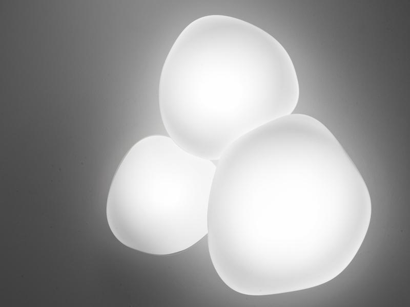 LUMI MYCENA Halogen fluorescent glass ceiling lamp