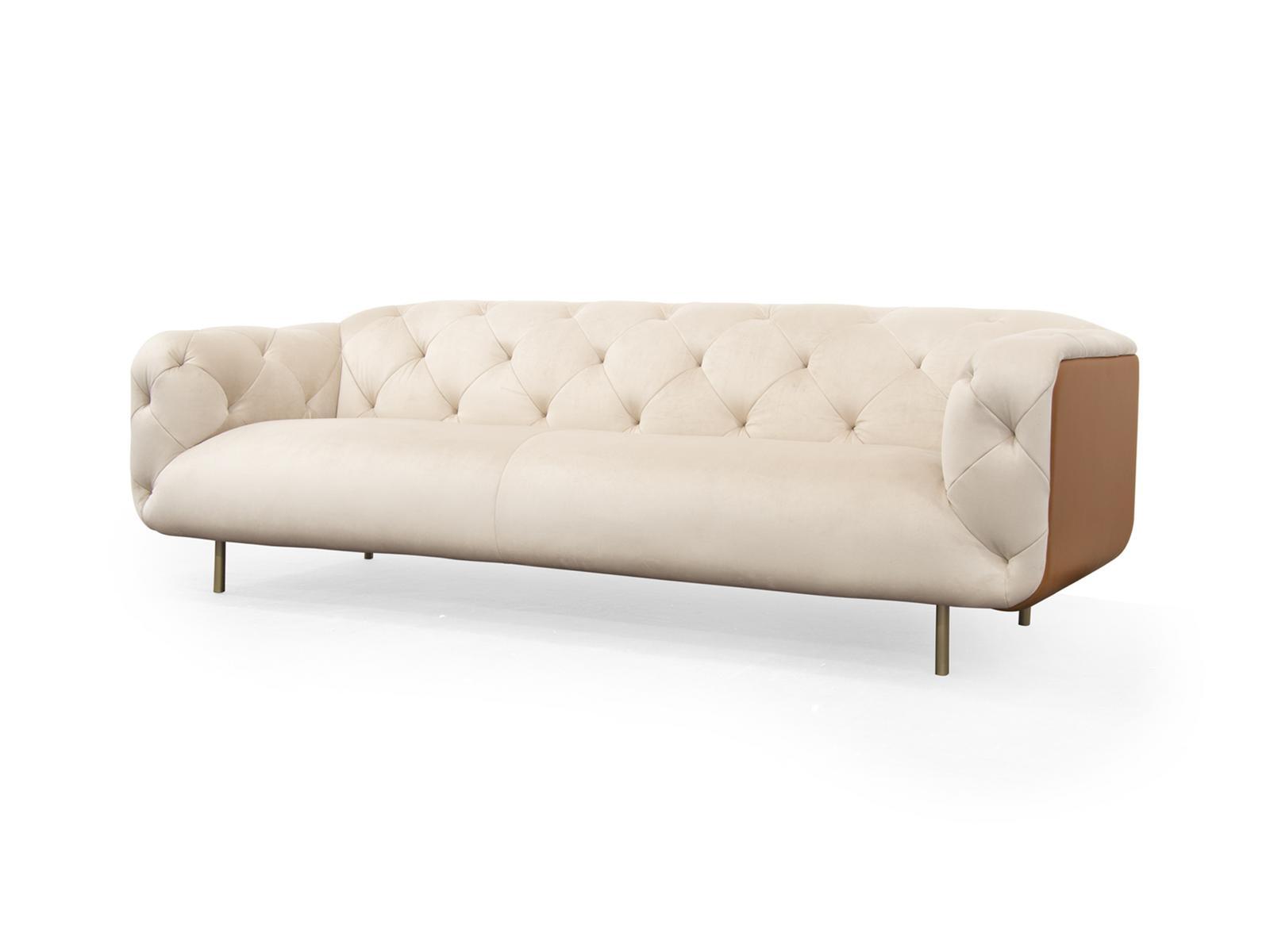 OVERSEAS/A 3 seater tufted velvet sofa