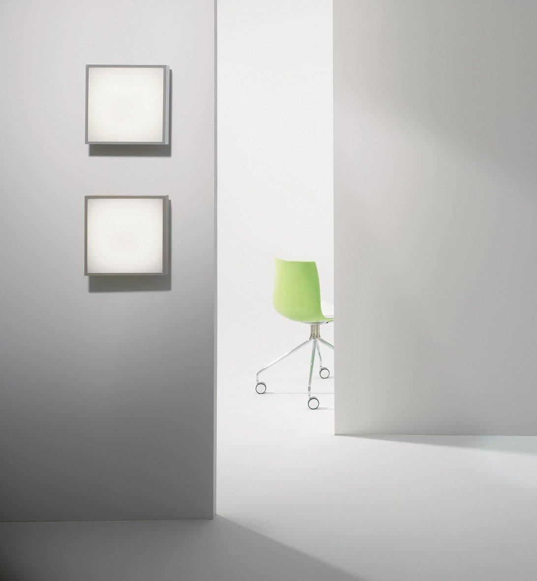 TAKETA 400 LED glass and steel ceiling light