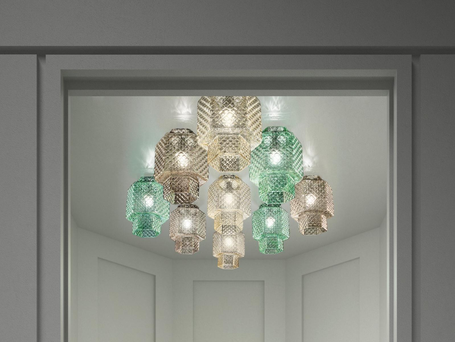 CASA BLANCA Glass ceiling lamp