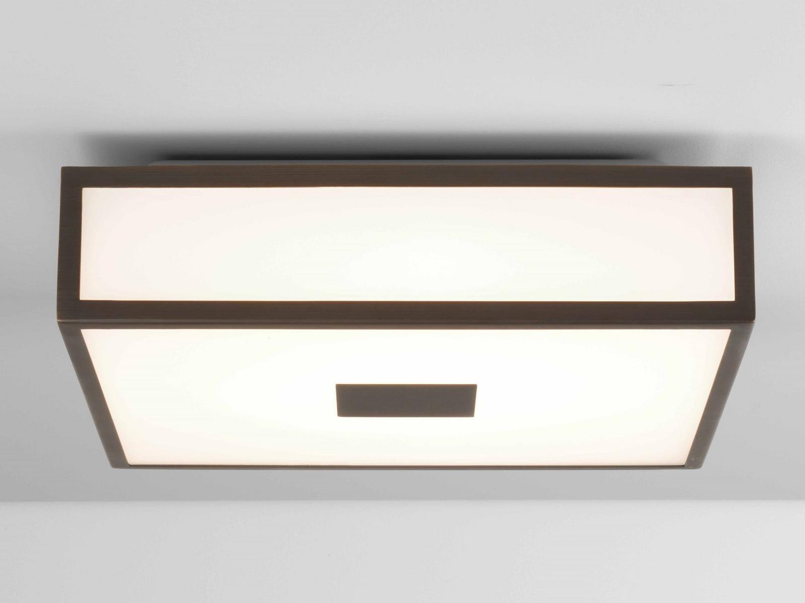 MASHIKO LED glass and steel ceiling light for bathroom