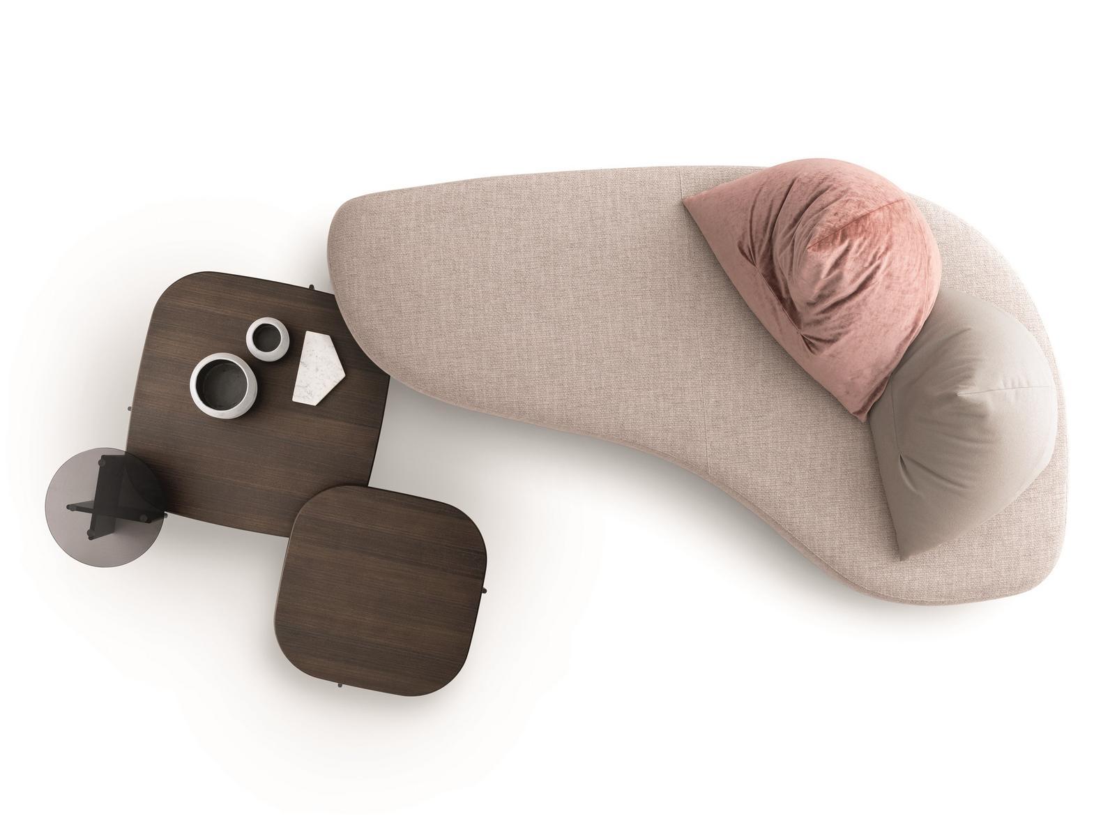 PAPILO Curved 3 seater fabric sofa