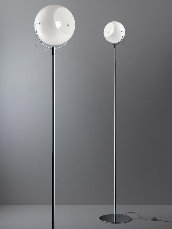 BELUGA WHITE Adjustable chrome plated floor lamp