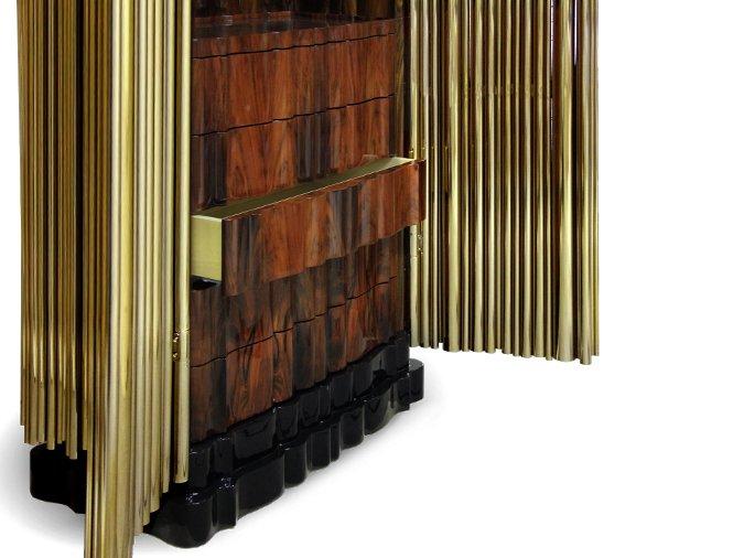 SYMPHONY Brass highboard with doors
