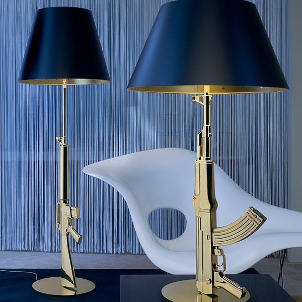 GUNS - LOUNGE GUN Gold leaf floor lamp